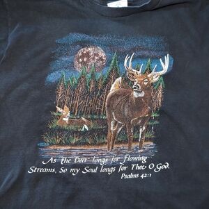 Vintage USA Delta Deer Graphic Cotton T-Shirt